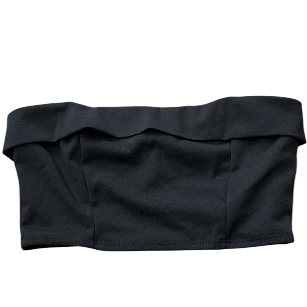 NWT LACAUSA Black Crop Top‎ Size Large